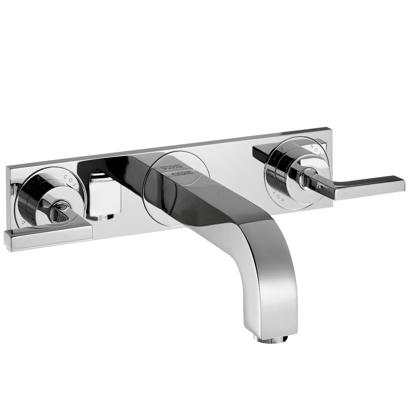 AXOR Citterio 3 teshikli lavabo aralashtirgichi, yashirin montaj, devorga uchun, joʻmrak 226 mm bilan, richagli dastalar va plate