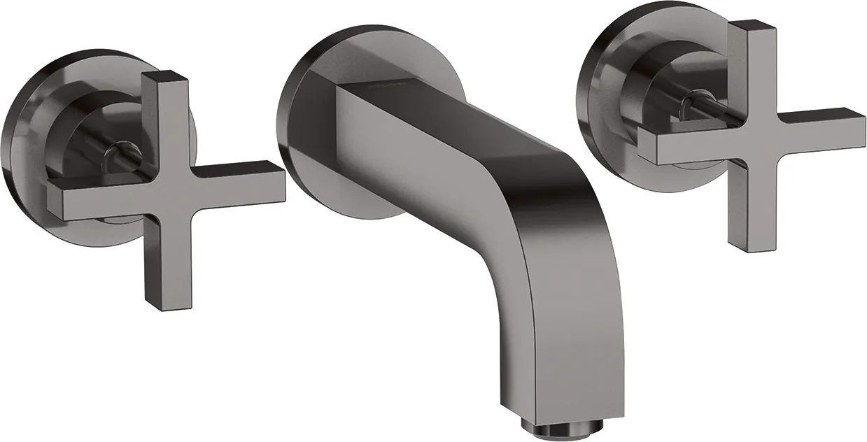 AXOR Citterio Basin mixer 3-hole for concealed installation, wall-mounted with spout 162 mm, cross handles and escutcheons