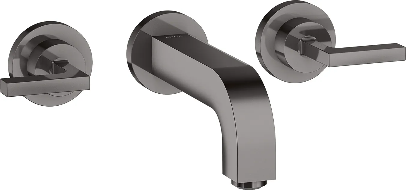 AXOR Citterio Basin mixer 3-hole for concealed installation, wall-mounted with spout 162 mm, lever handles and escutcheons