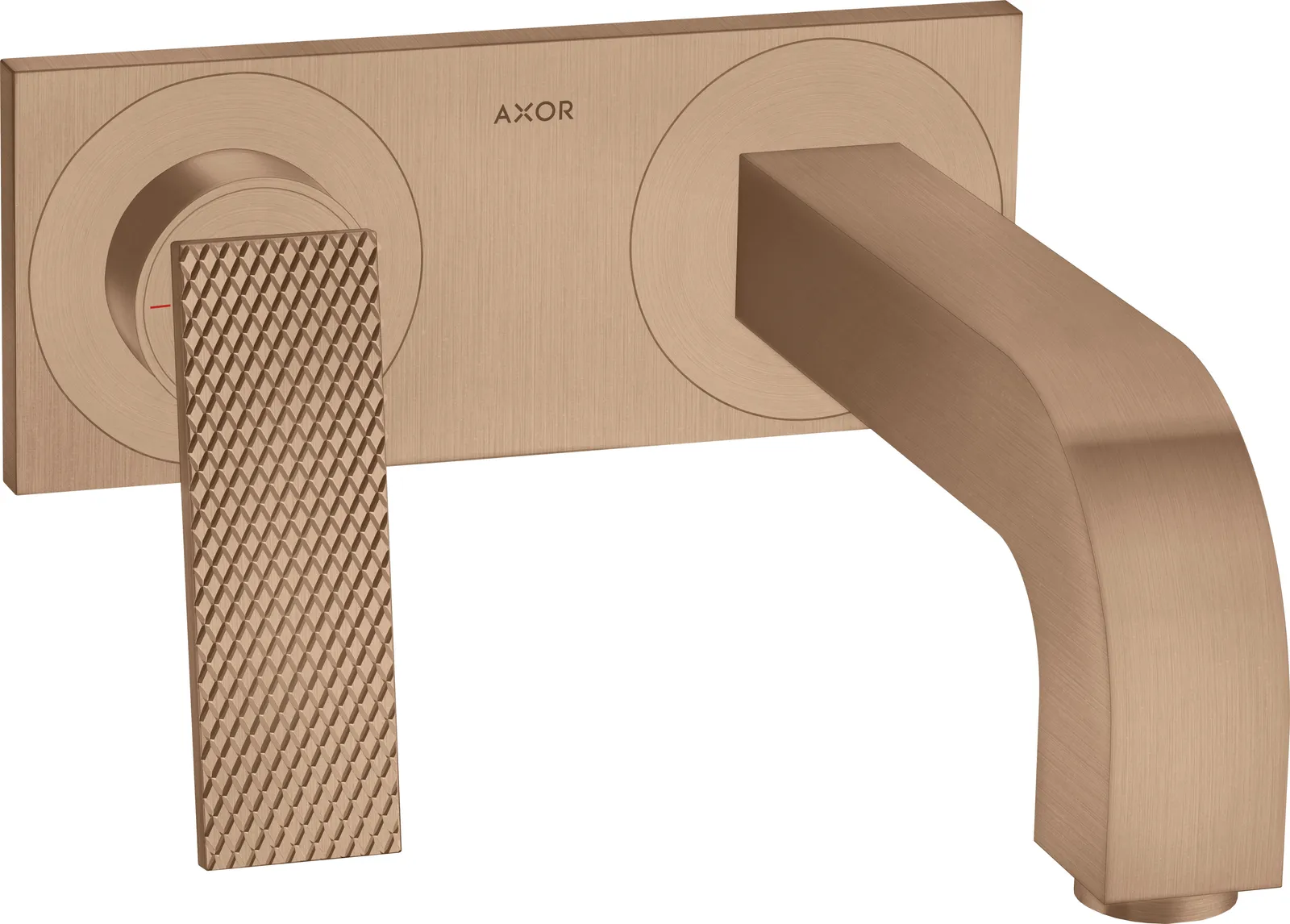 AXOR Citterio Single-lever basin mixer for concealed installation, wall-mounted with lever handle, spout 220 mm and plate - rhombic cut