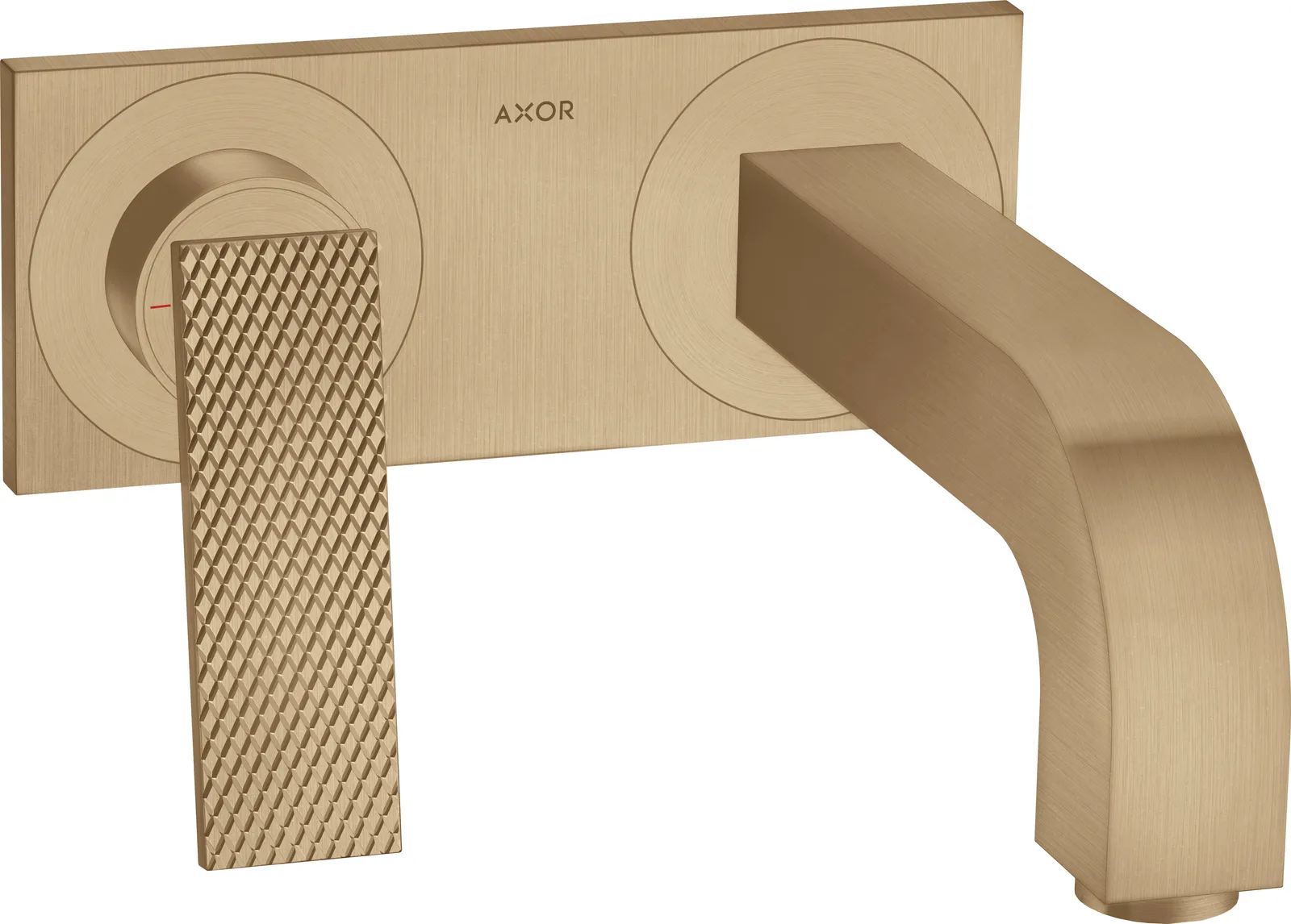 AXOR Citterio Single-lever basin mixer for concealed installation, wall-mounted with lever handle, spout 220 mm and plate - rhombic cut
