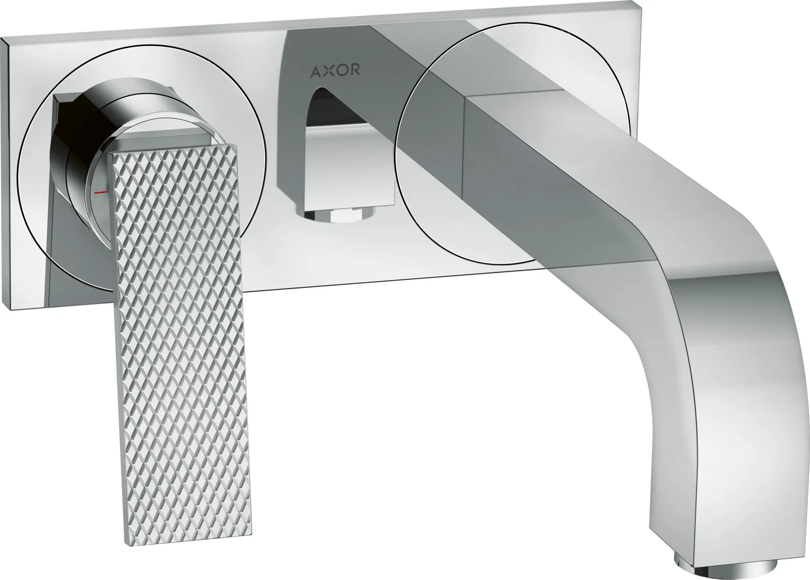 AXOR Citterio Single-lever basin mixer for concealed installation, wall-mounted with lever handle, spout 220 mm and plate - rhombic cut