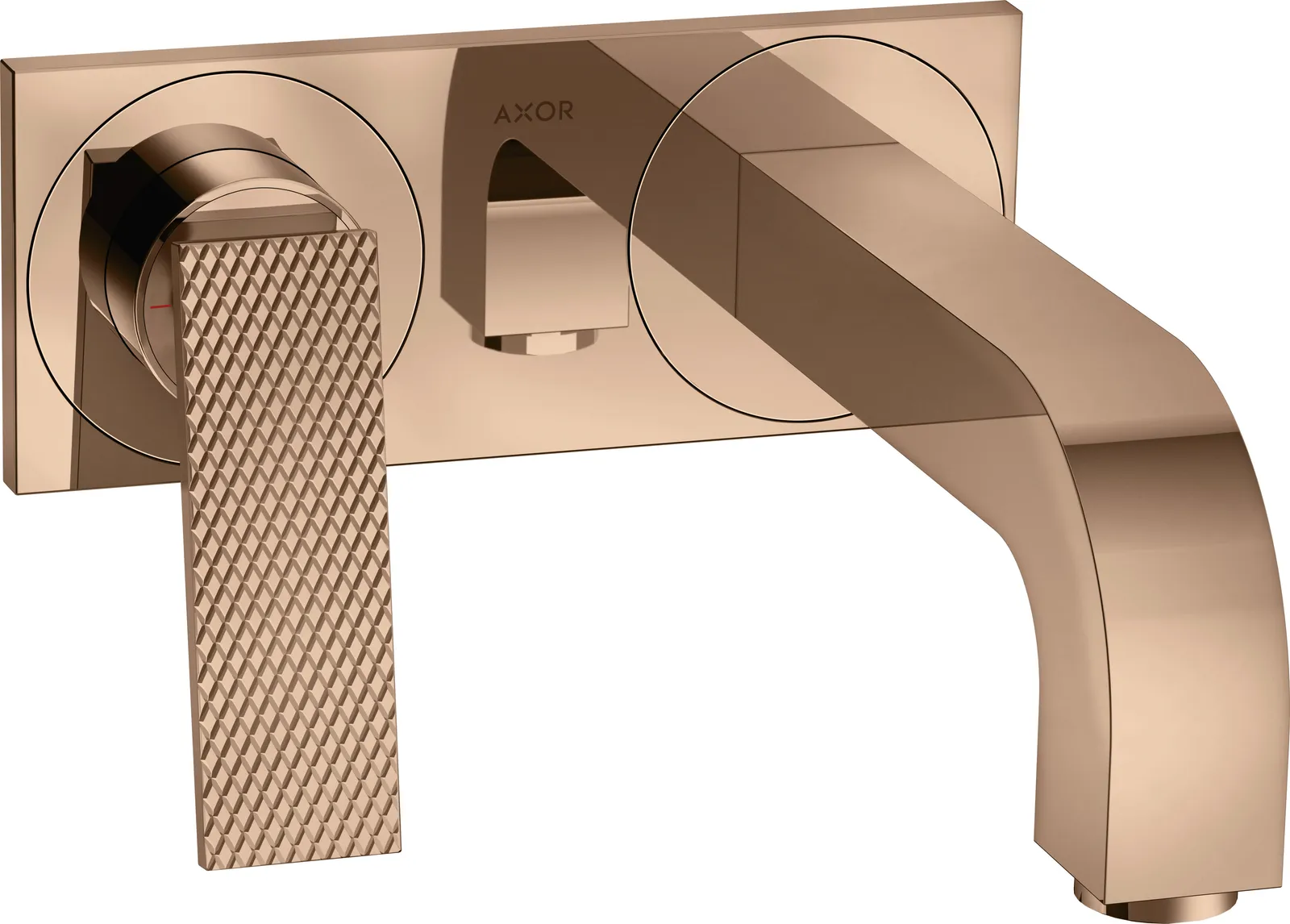 AXOR Citterio Single-lever basin mixer for concealed installation, wall-mounted with lever handle, spout 220 mm and plate - rhombic cut