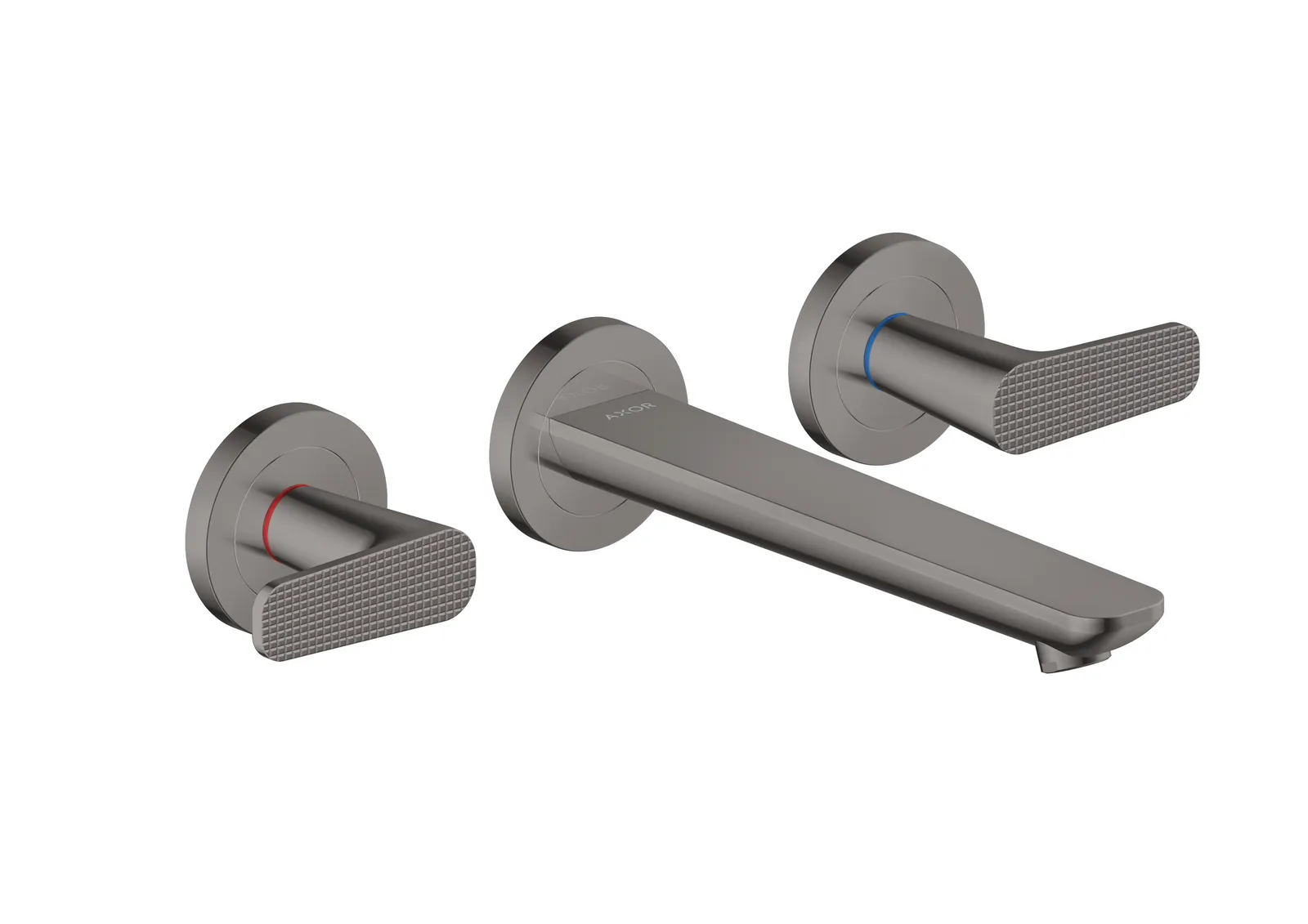 AXOR Citterio C Basin mixer 3-hole for concealed installation, wall-mounted with spout 195 mm - cubic cut