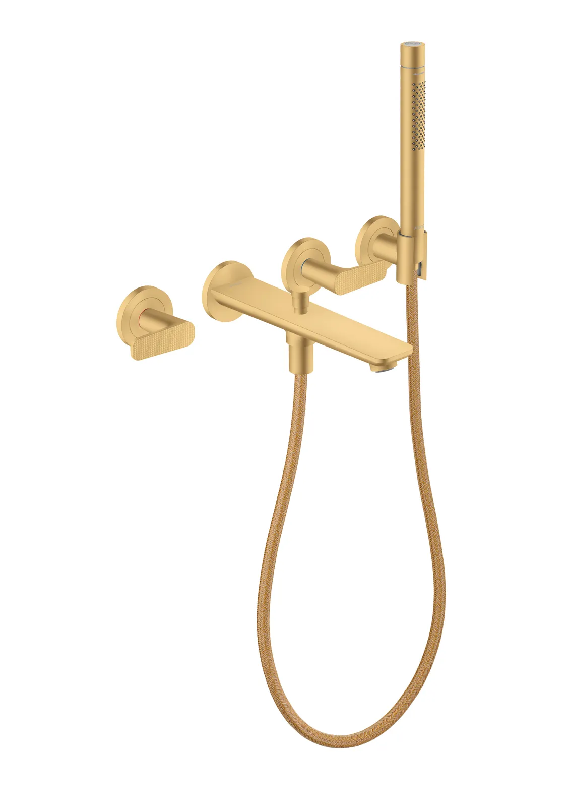 AXOR Citterio C Bath mixer 3-hole for concealed installation, wall-mounted with hand shower - cubic cut