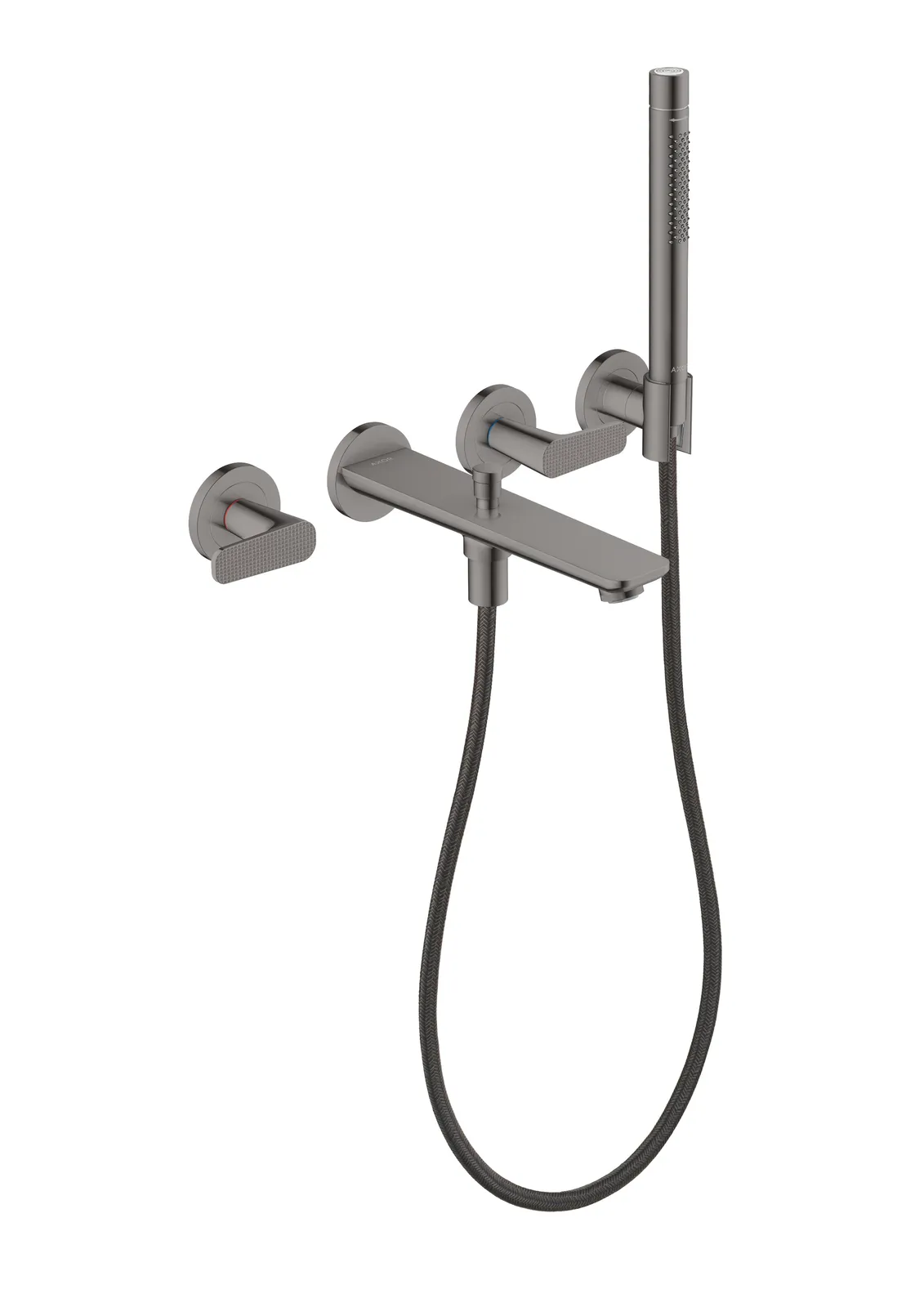 AXOR Citterio C Bath mixer 3-hole for concealed installation, wall-mounted with hand shower - cubic cut