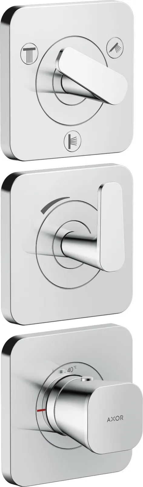AXOR Citterio C Термостатический модуль 380/120 для скрытого монтажа с escutcheons для 3 функций