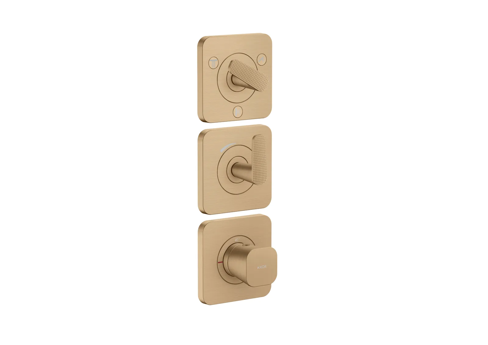 AXOR Citterio C Термостатический модуль 380/120 для скрытого монтажа с escutcheons для 3 функций - cubic cut