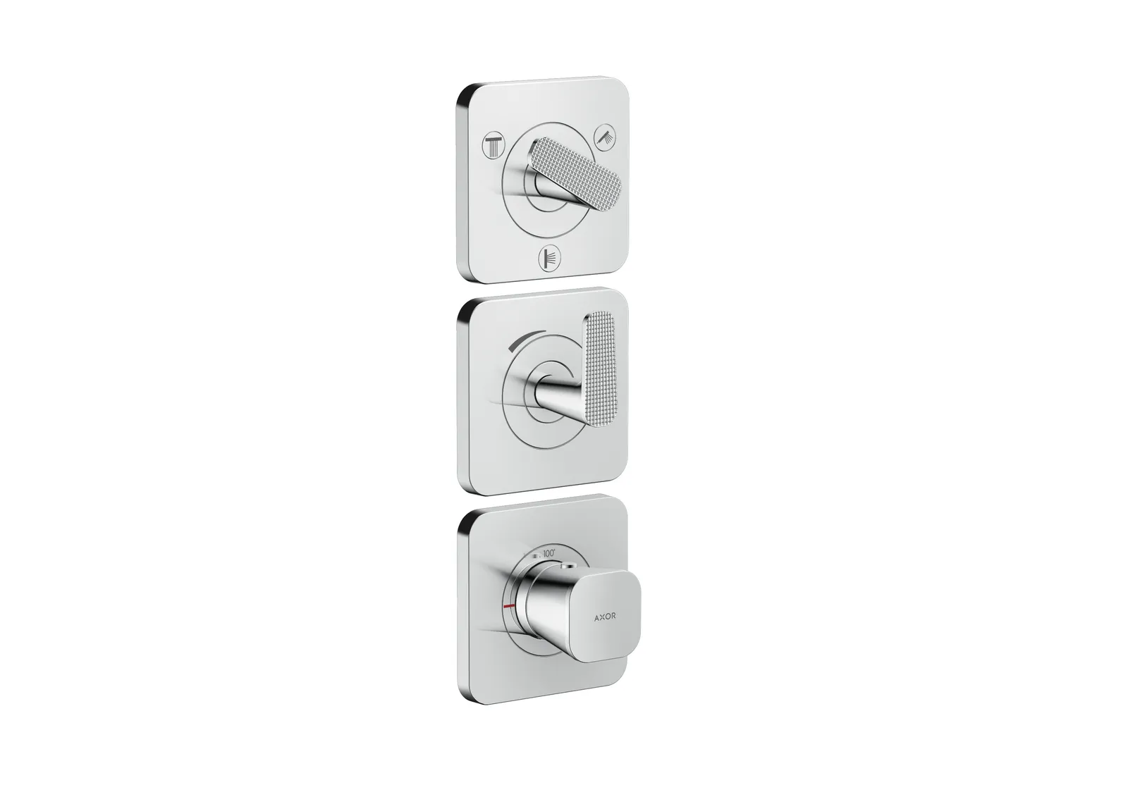 AXOR Citterio C Термостатический модуль 380/120 для скрытого монтажа с escutcheons для 3 функций - cubic cut