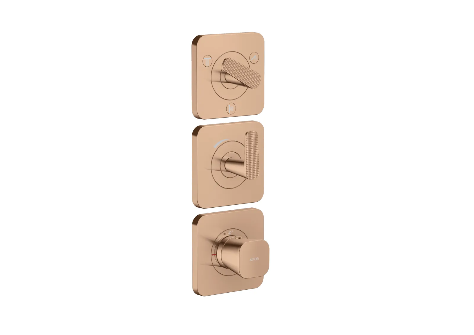 AXOR Citterio C Термостатический модуль 380/120 для скрытого монтажа с escutcheons для 3 функций - cubic cut