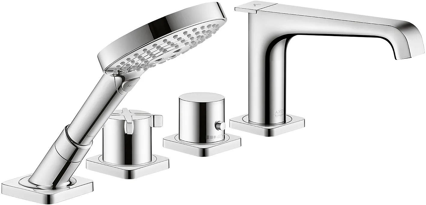 AXOR Citterio E Thermostatic bath-rim mixer 1.8 GPM 4-hole