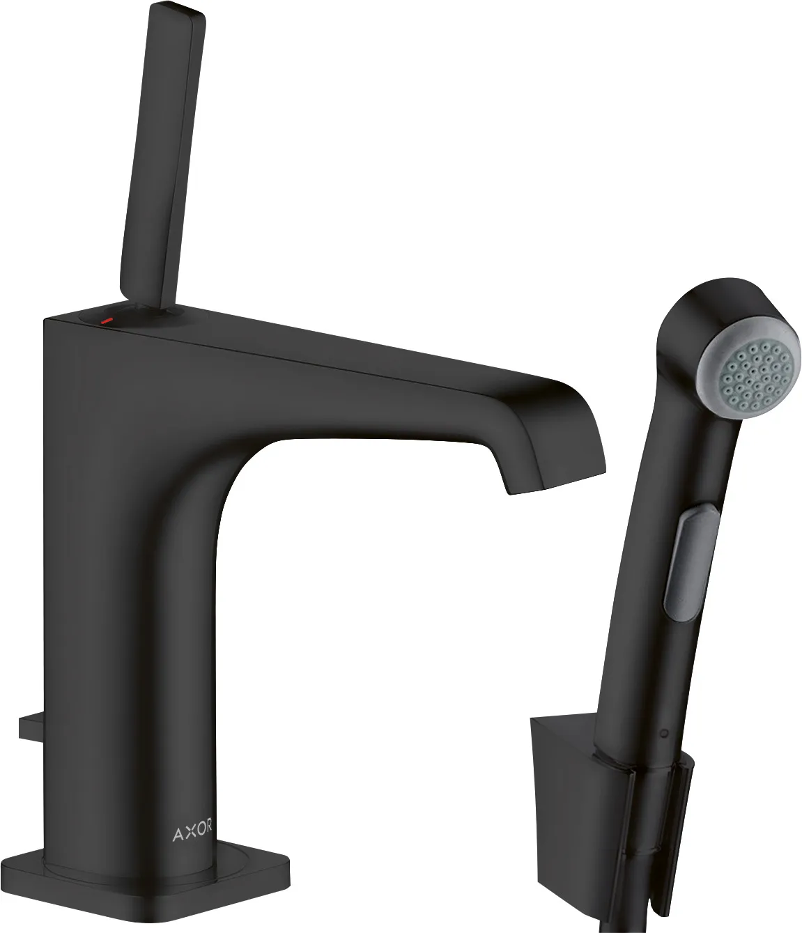 AXOR Citterio E Single-lever basin mixer 130 with bidet spray and shower hose 1.60 m
