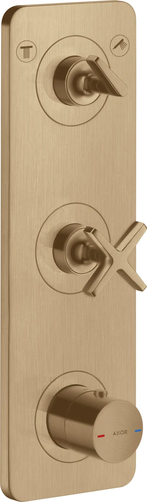 AXOR Citterio E Termostatik modul 380/120, yashirin montaj uchun, 2 funksiyalar uchun, plate bilan