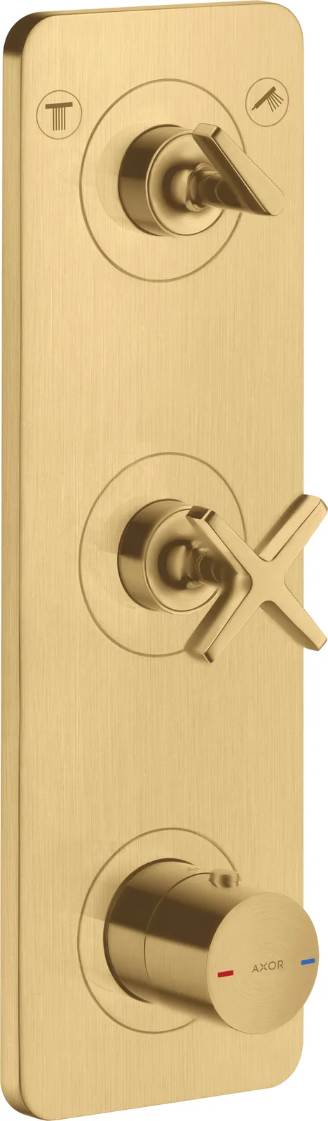 AXOR Citterio E Termostatik modul 380/120, yashirin montaj uchun, 2 funksiyalar uchun, plate bilan