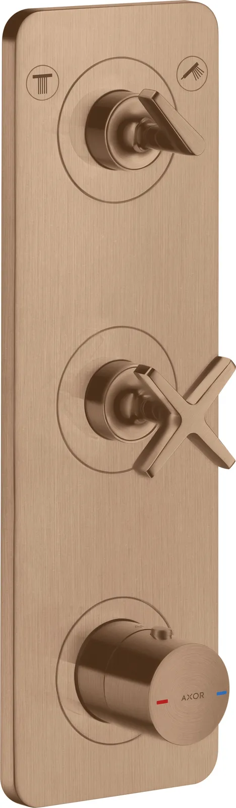 AXOR Citterio E Termostatik modul 380/120, yashirin montaj uchun, 2 funksiyalar uchun, plate bilan