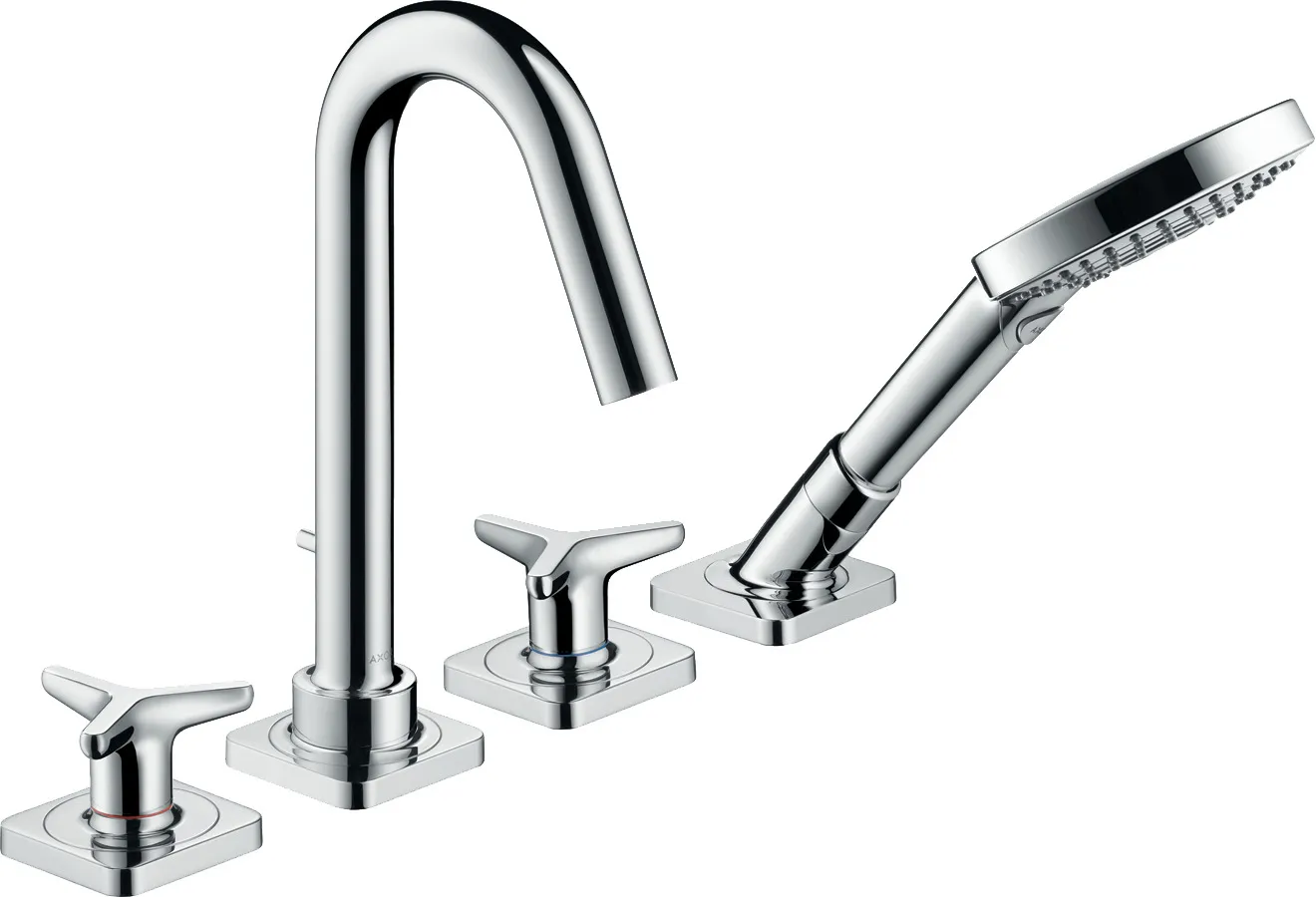 AXOR Citterio M Bath-rim mixer 4-hole with star handles and escutcheons