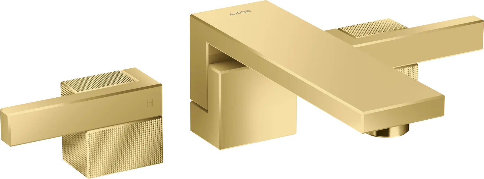 AXOR Edge Смеситель для раковины на 3 отверстия для скрытого монтажа, настенного с изливом 190 мм и донным клапаном push-open - diamond cut
