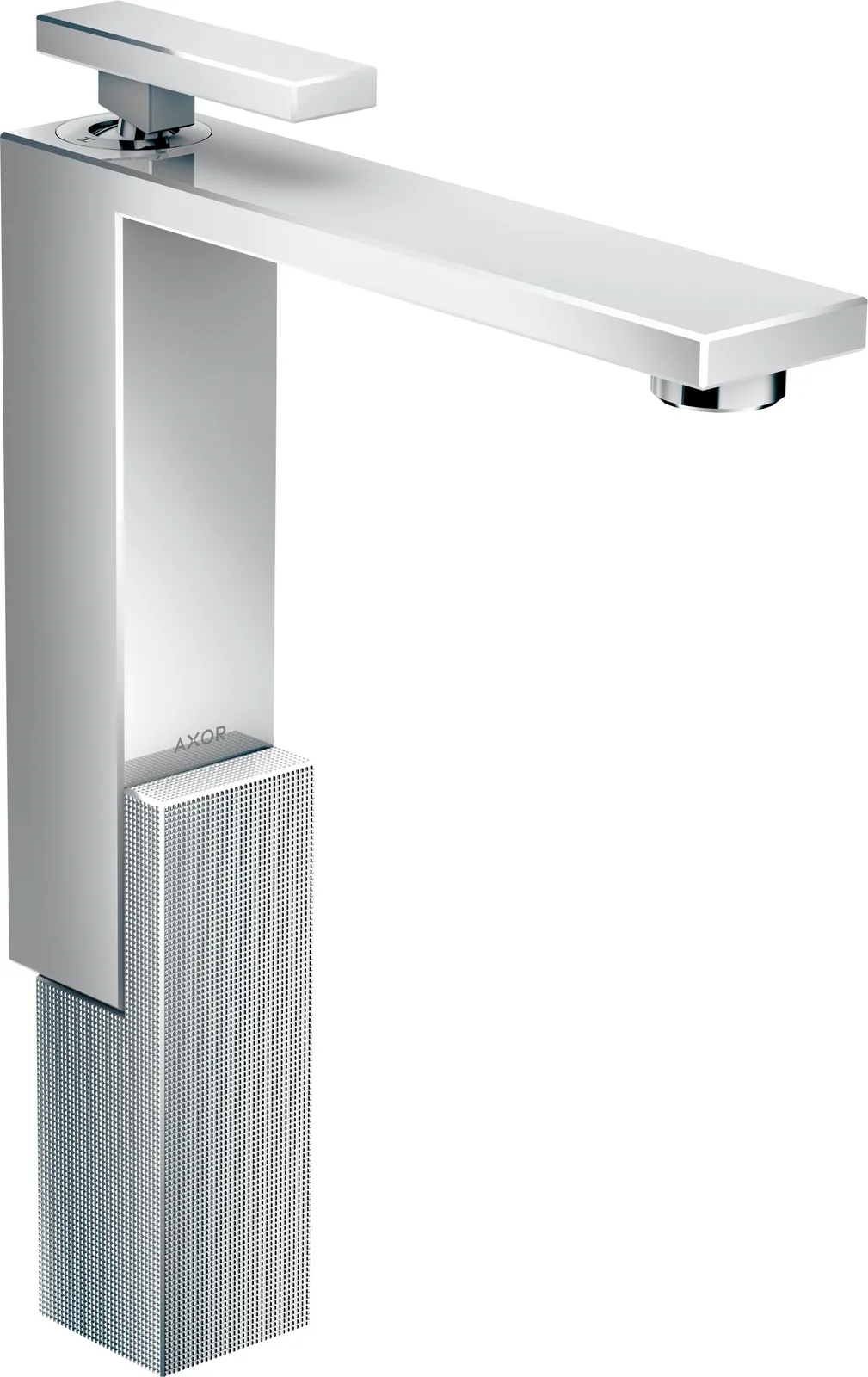 AXOR Edge Single-lever basin mixer 280 for vessel basins with push-open waste - diamond cut