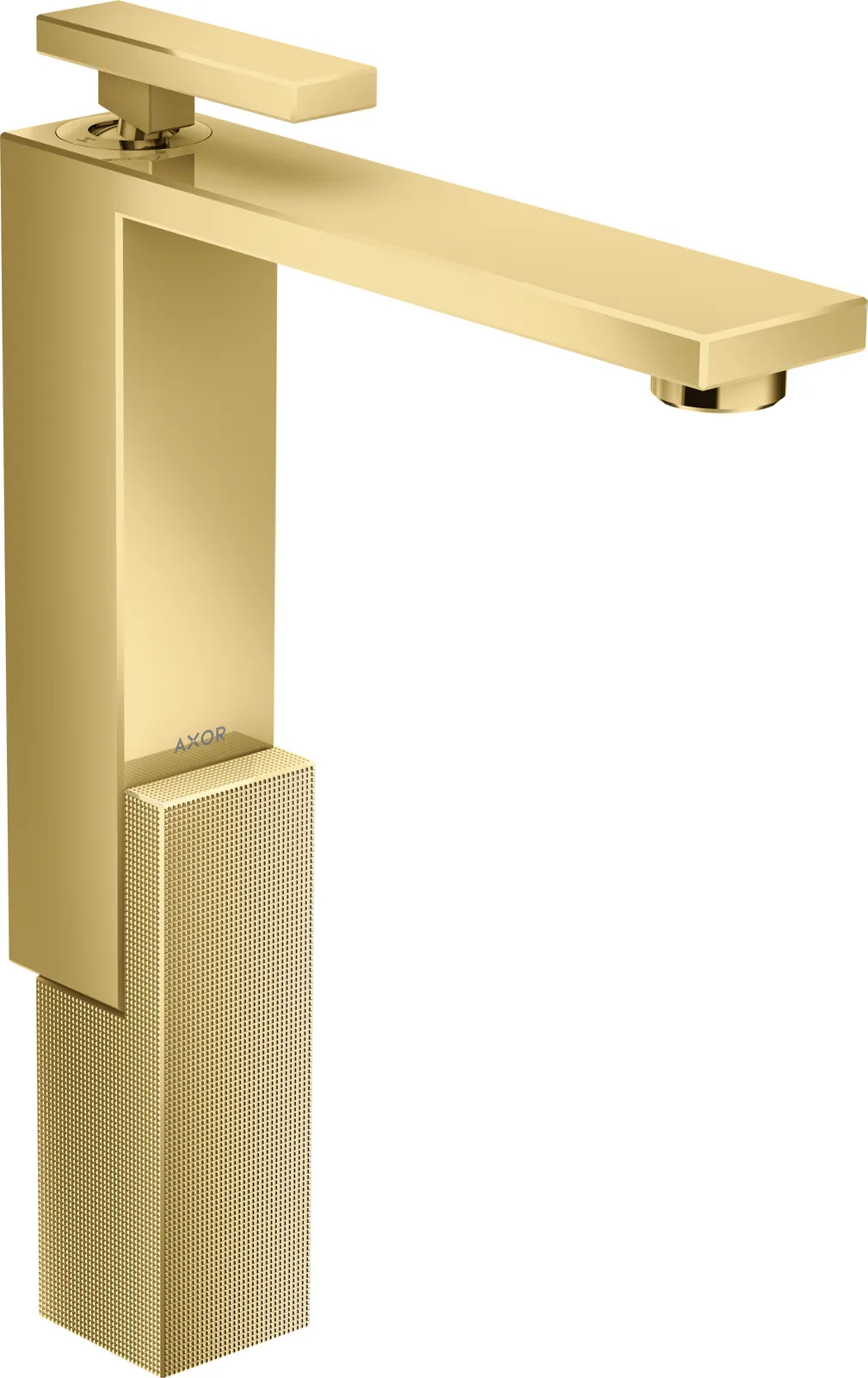 AXOR Edge Single-lever basin mixer 280 for vessel basins with push-open waste - diamond cut