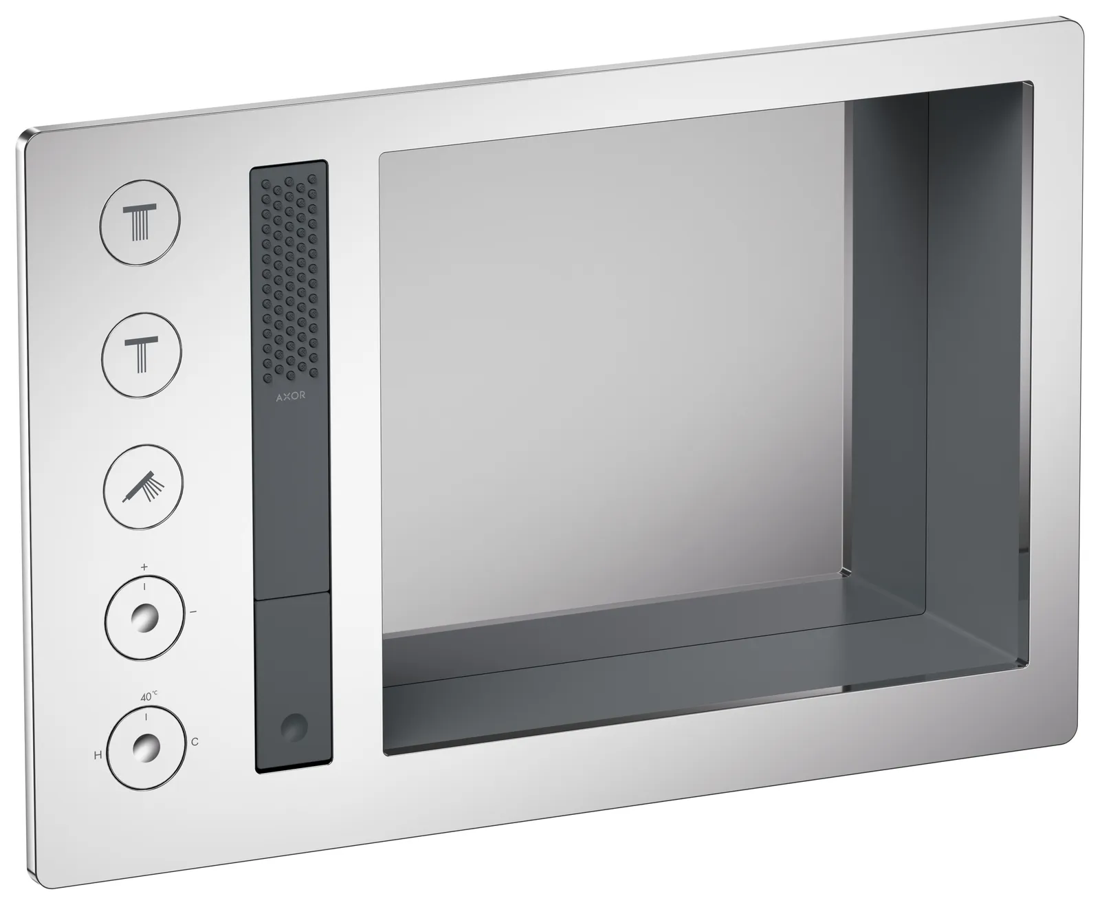AXOR Incava Dush tizimi 600/390, termostat bilan, 3 funksiyalar uchun
