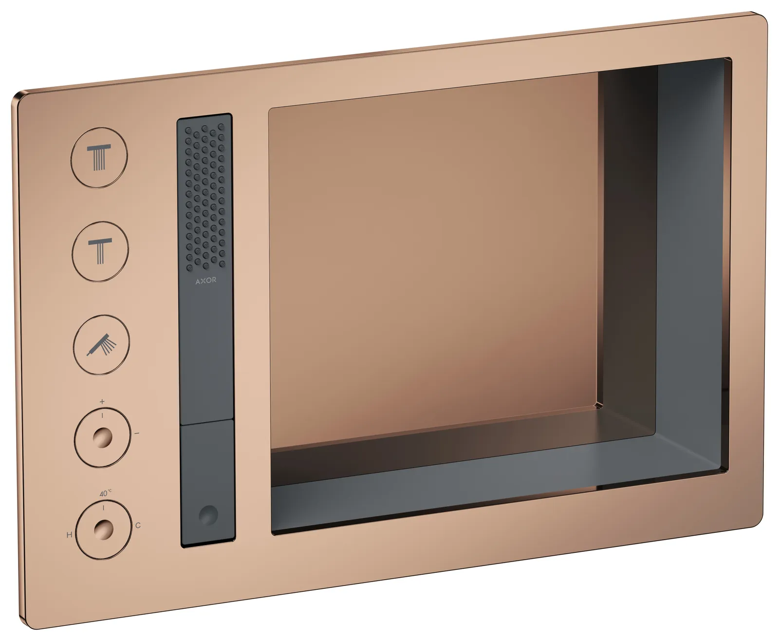 AXOR Incava Dush tizimi 600/390, termostat bilan, 3 funksiyalar uchun