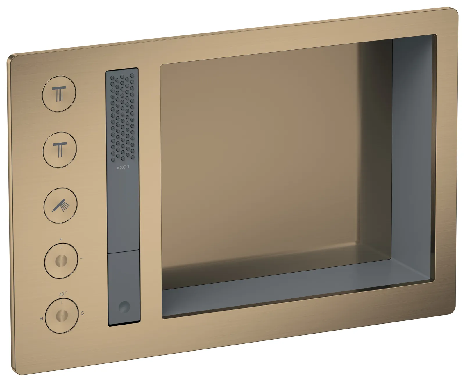 AXOR Incava Dush tizimi 600/390, termostat bilan, 3 funksiyalar uchun
