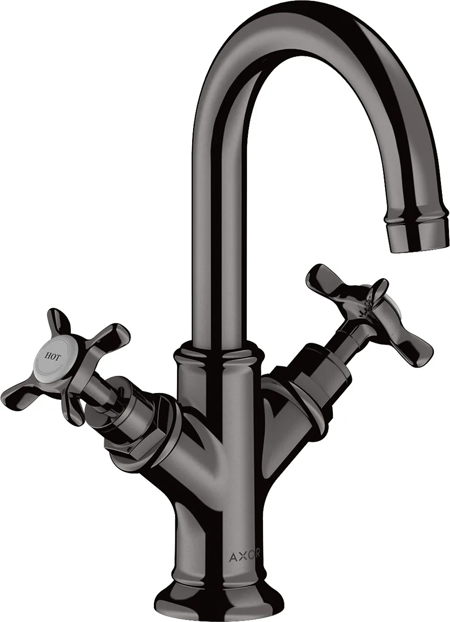 AXOR Montreux Ikki dastali lavabo aralashtirgichi 160, xochsimon dastalar bilan, hand wash lavabolar uchun, pop-up drenaj klapani bilan