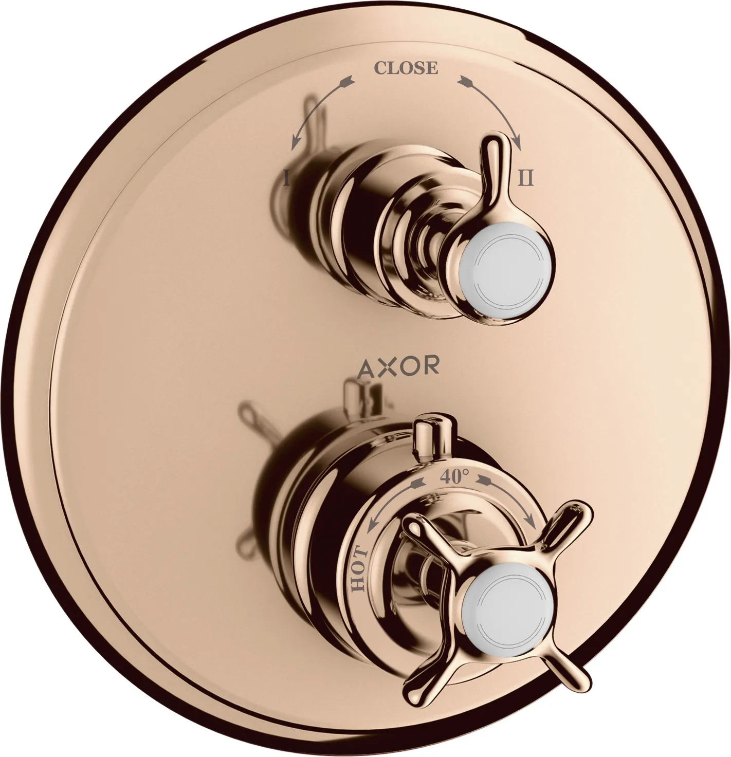 AXOR Montreux Thermostat for concealed installation with cross handle and shut-off/ diverter