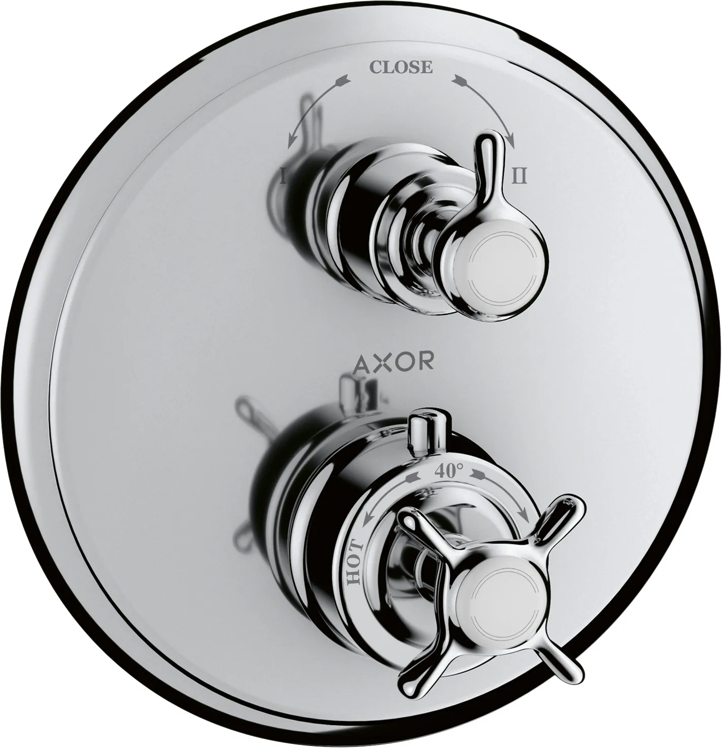 AXOR Montreux Thermostat for concealed installation with cross handle and shut-off/ diverter