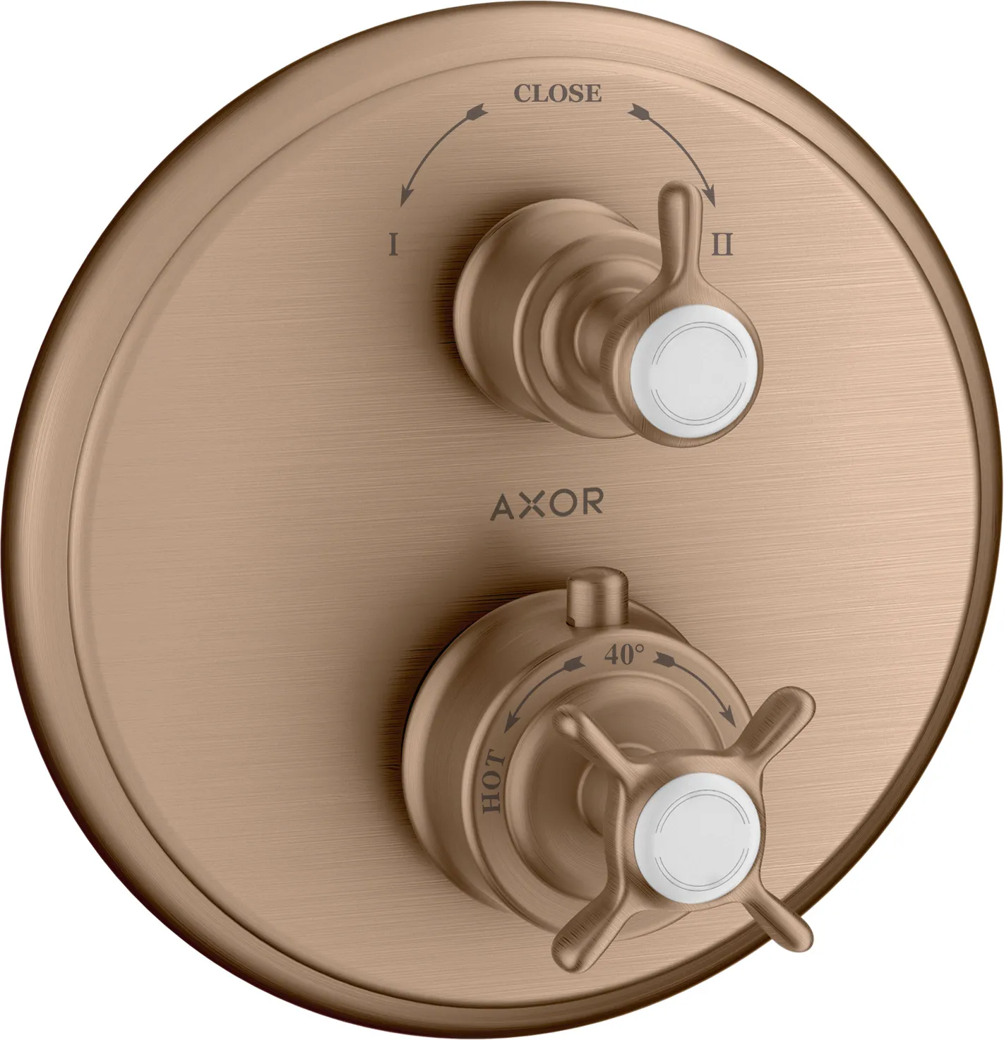 AXOR Montreux Thermostat for concealed installation with cross handle and shut-off/ diverter