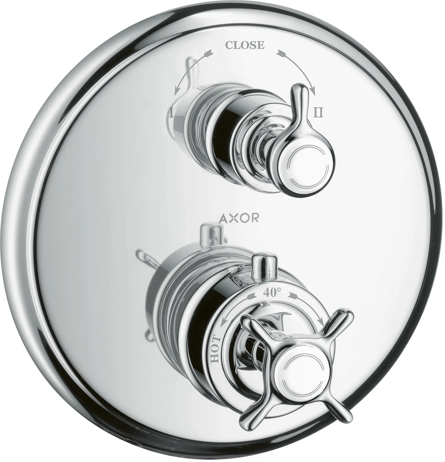 AXOR Montreux Thermostat for concealed installation with cross handle and shut-off/ diverter