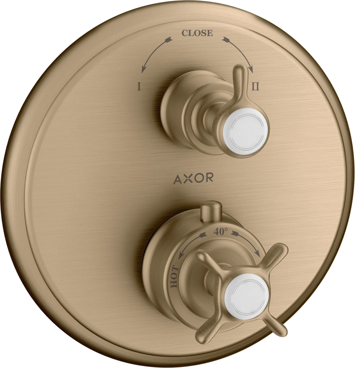 AXOR Montreux Thermostat for concealed installation with cross handle and shut-off/ diverter