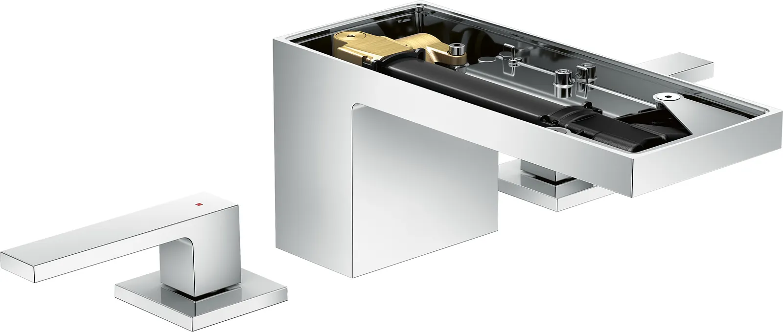 AXOR MyEdition 3 teshikli lavabo aralashtirgichi 70, push-open drenaj klapani bilan, platesiz