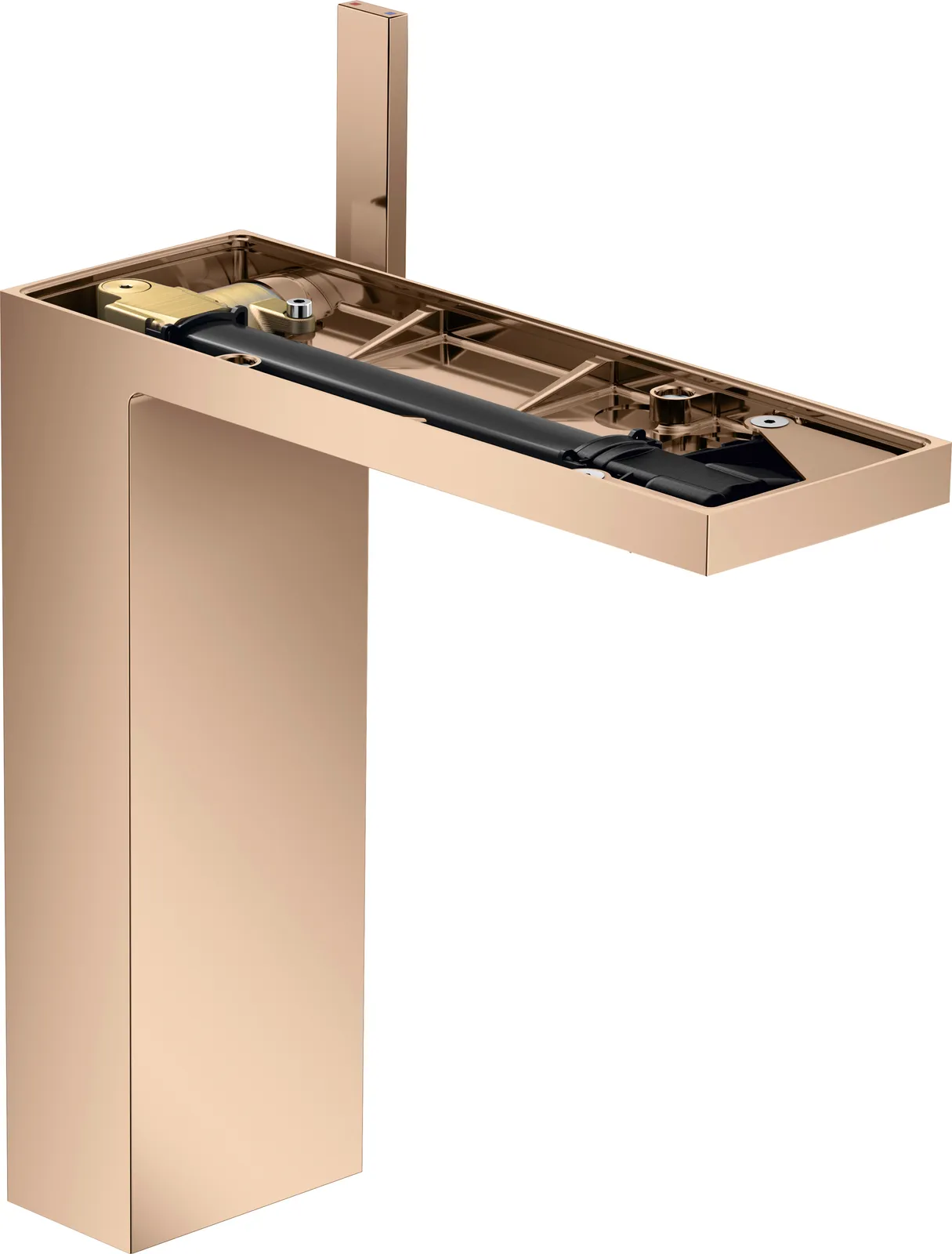 AXOR MyEdition Bir dastali lavabo aralashtirgichi 230, kosa lavabolar uchun, push-open drenaj klapani bilan, platesiz