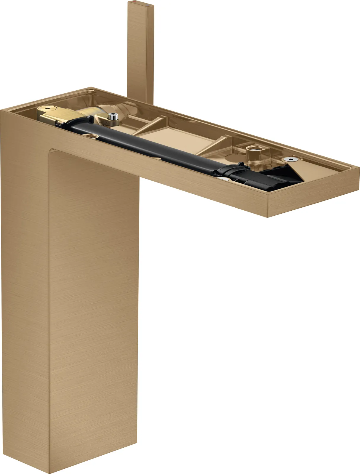 AXOR MyEdition Bir dastali lavabo aralashtirgichi 230, kosa lavabolar uchun, push-open drenaj klapani bilan, platesiz