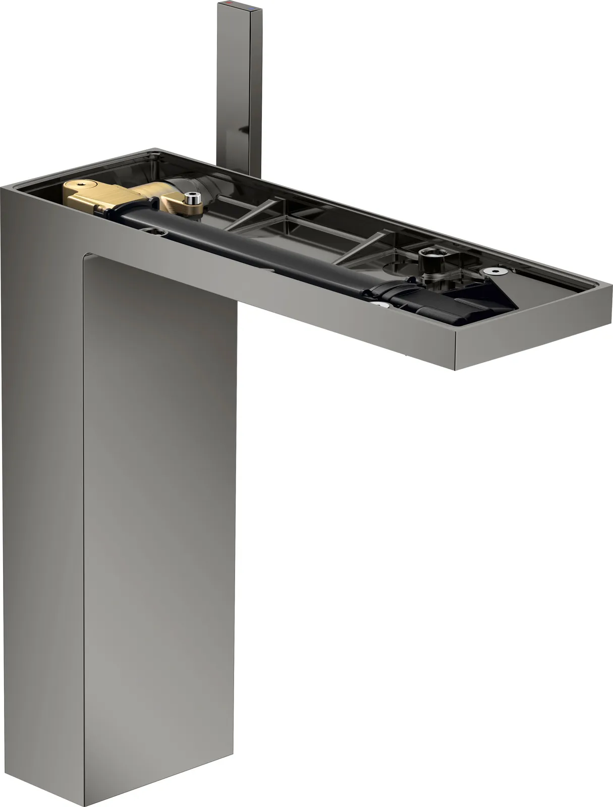 AXOR MyEdition Bir dastali lavabo aralashtirgichi 230, kosa lavabolar uchun, push-open drenaj klapani bilan, platesiz