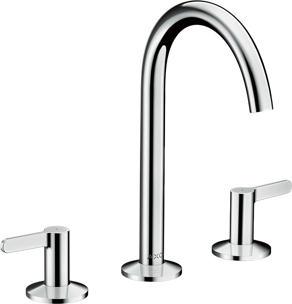 AXOR One 3 teshikli lavabo aralashtirgichi 170, richagli dastalar va push-open drenaj klapani bilan