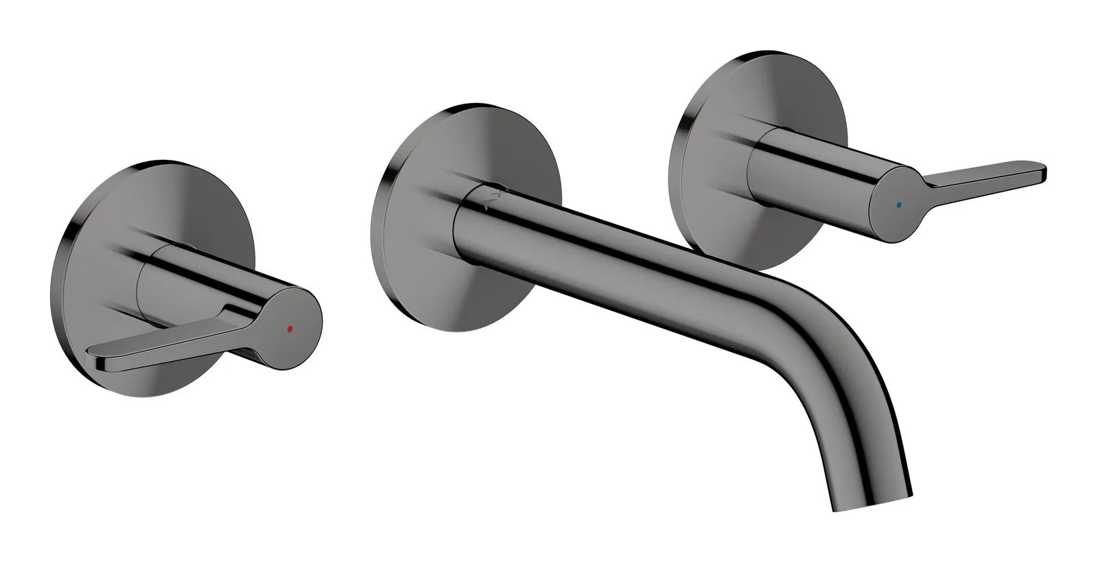 AXOR One Basin mixer, 3-hole for concealed installation, wall-mounted with spout 160 mm and lever handles