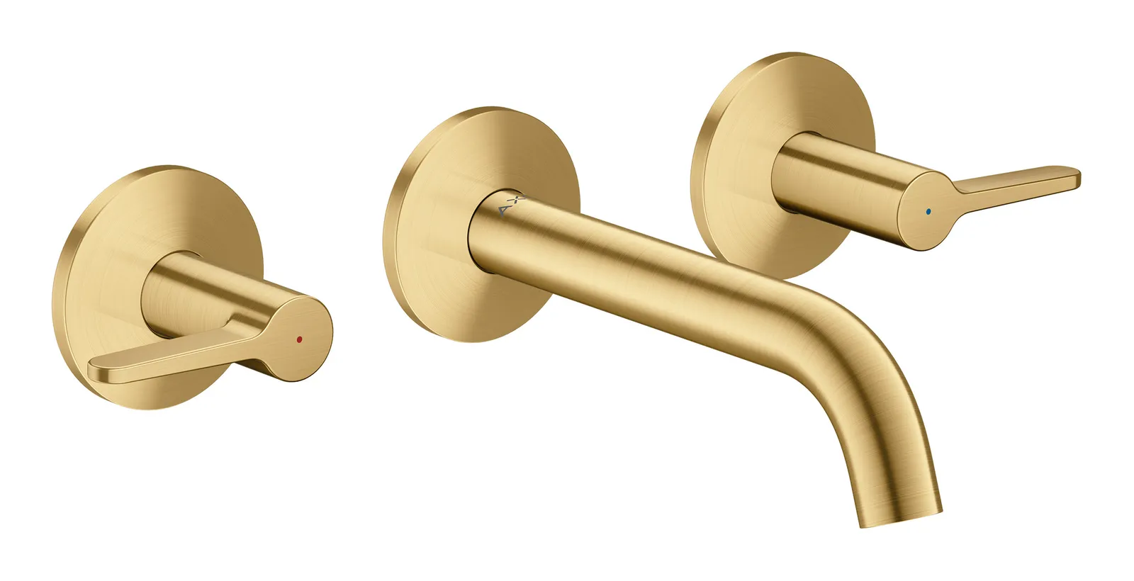 AXOR One Basin mixer, 3-hole for concealed installation, wall-mounted with spout 160 mm and lever handles