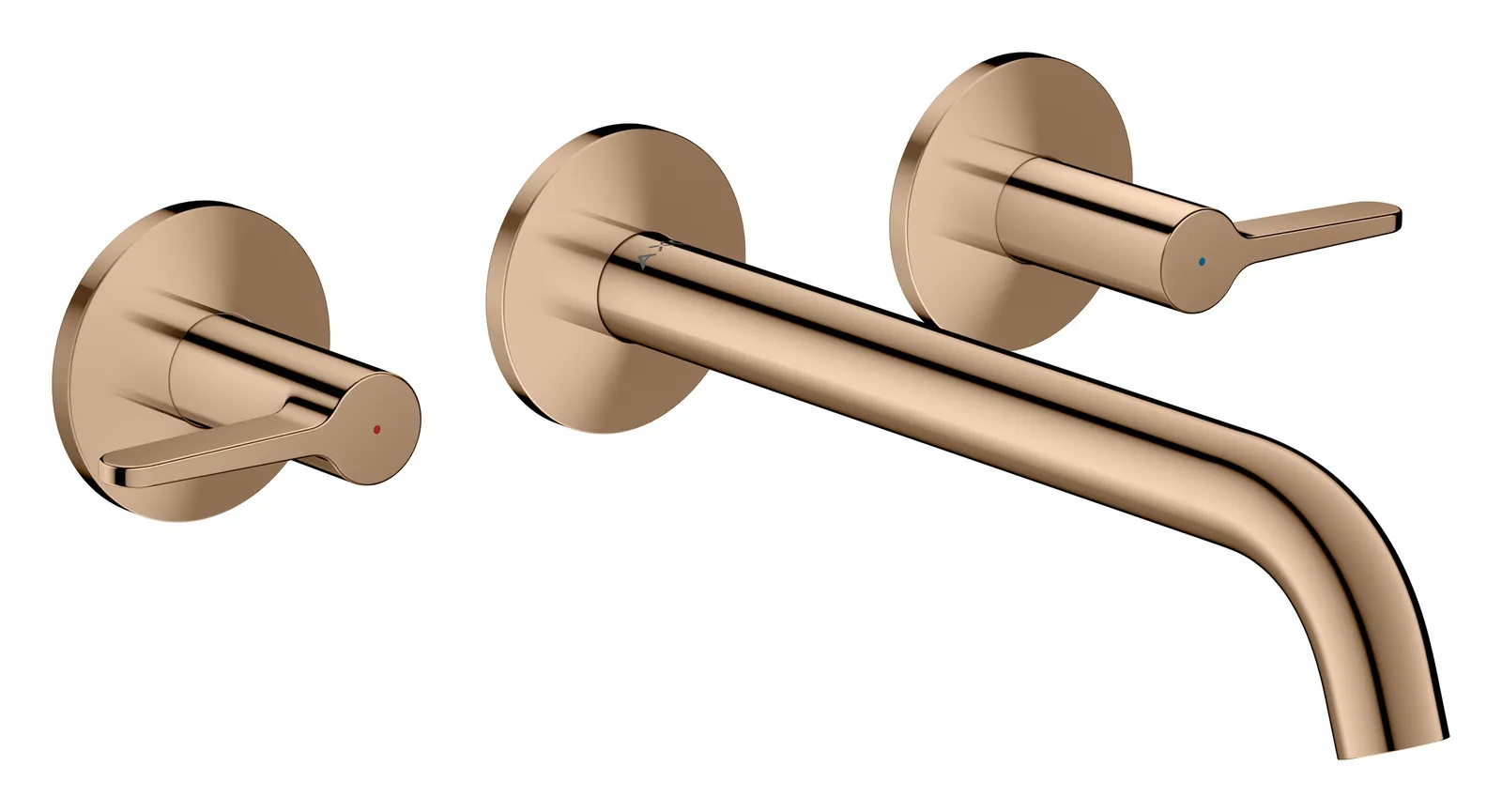 AXOR One Bath mixer, 3-hole for concealed installation, wall-mounted with lever handles