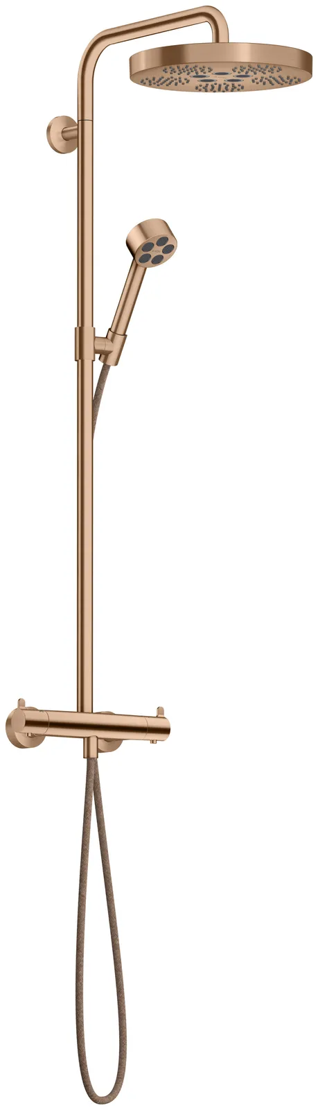 AXOR One Showerpipe dush ustuni, termostat va yuqori dush 280 1jet EcoSmart bilan