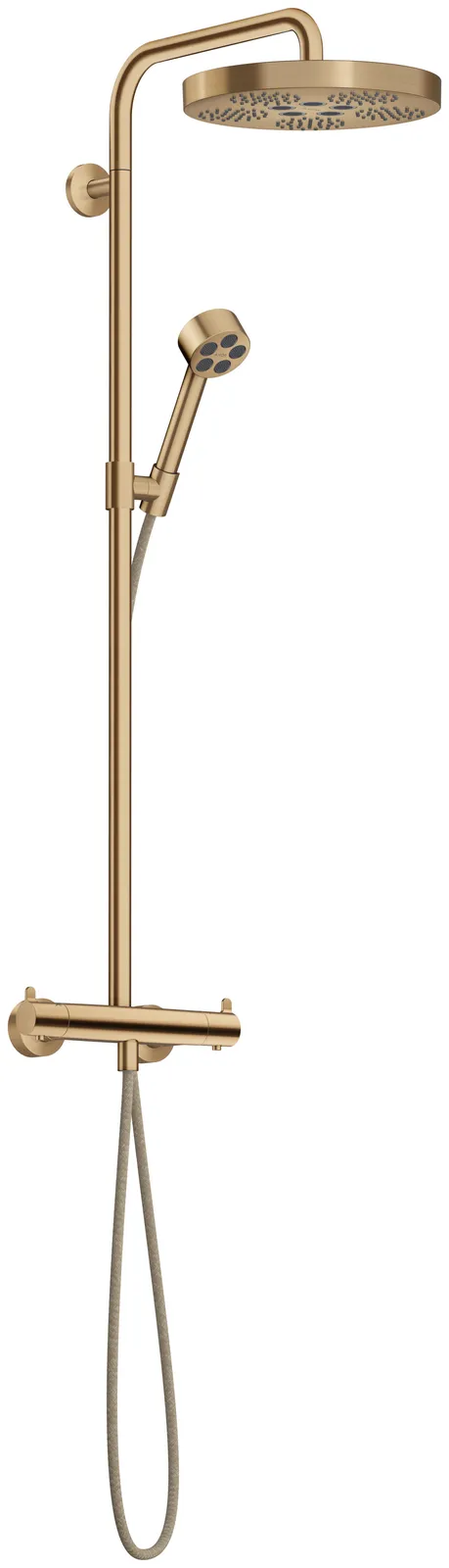 AXOR One Showerpipe dush ustuni, termostat va yuqori dush 280 1jet EcoSmart bilan
