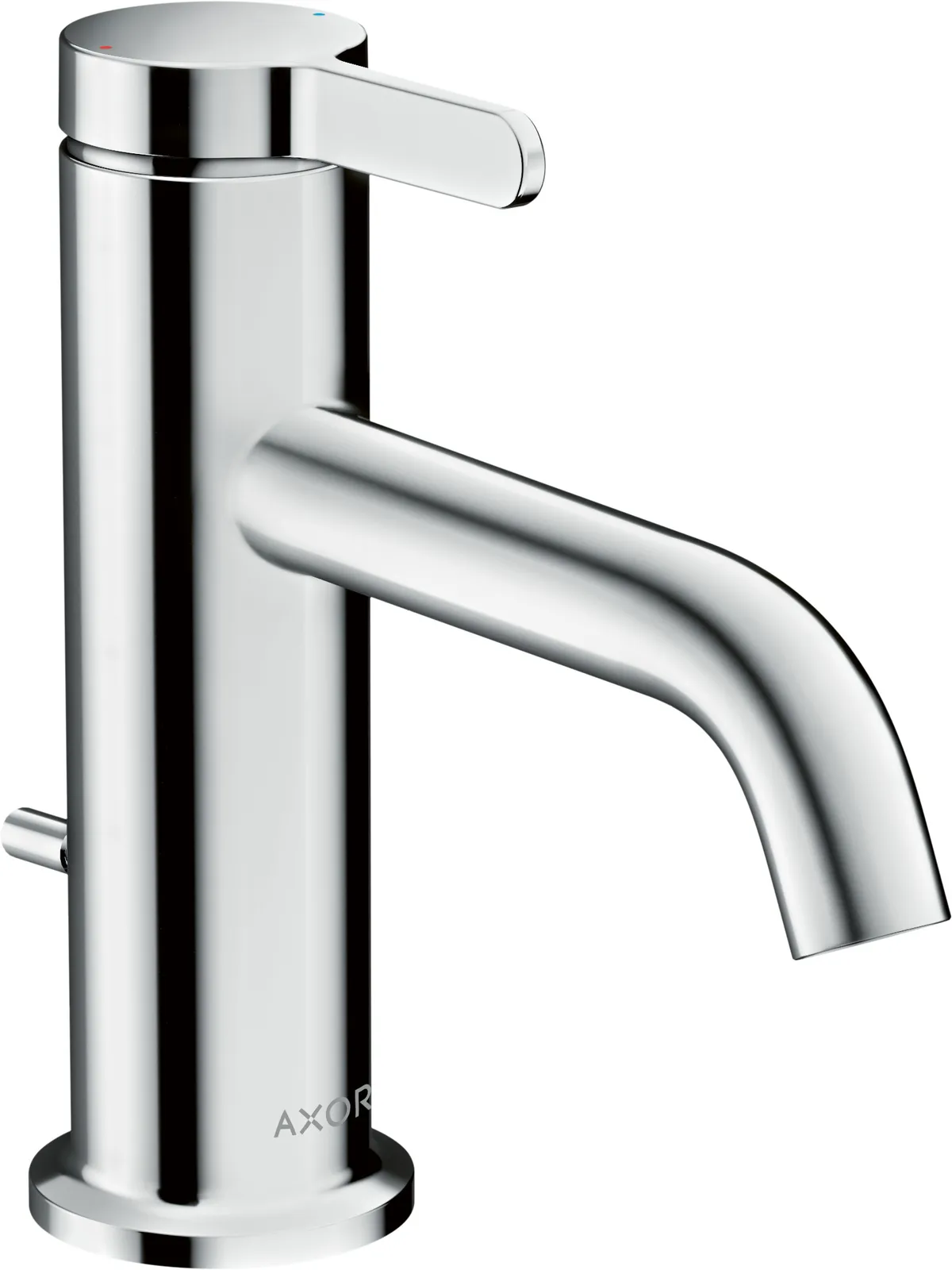 AXOR One Bir dastali lavabo aralashtirgichi 70, richagli dasta va pop-up drenaj klapani bilan