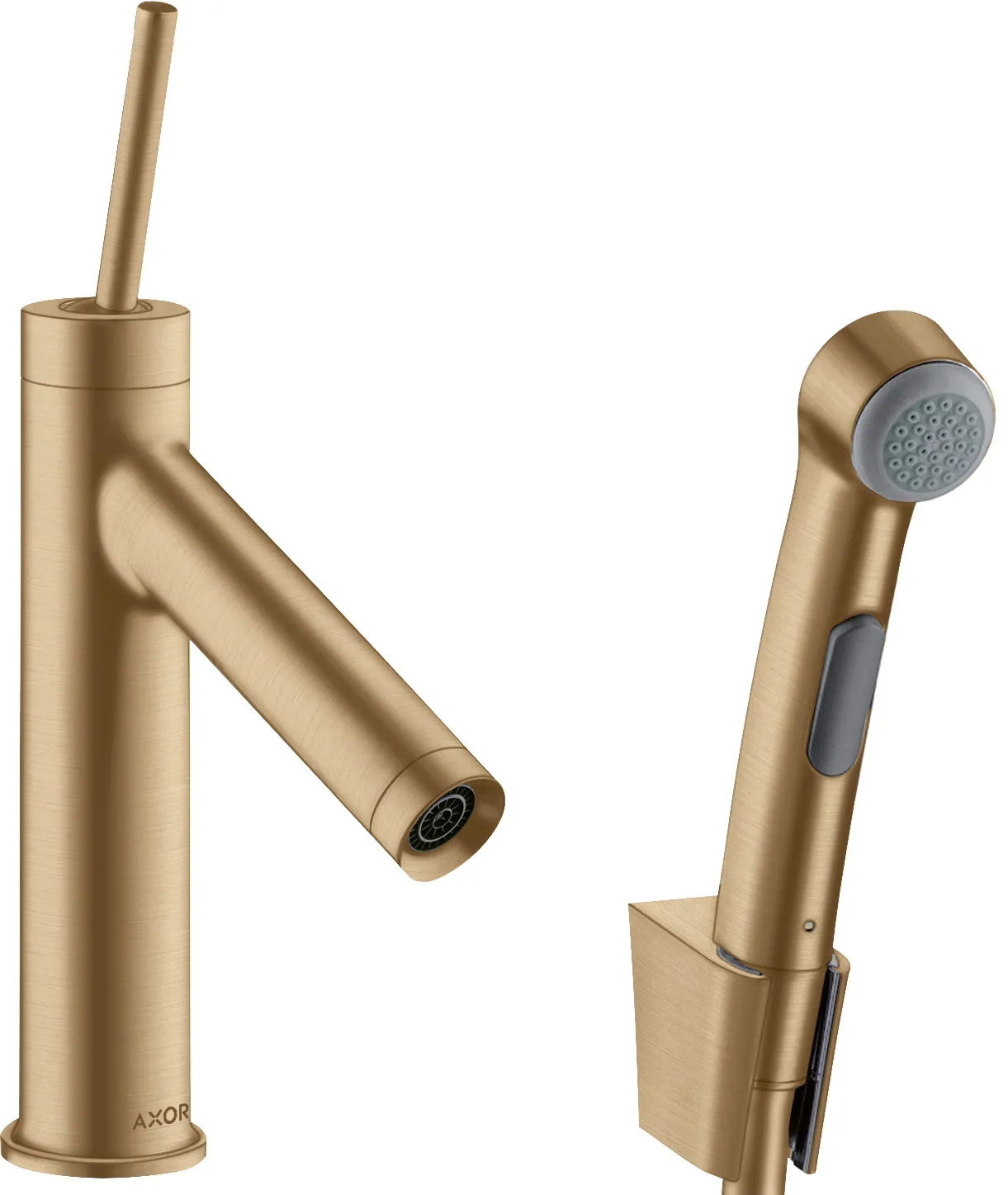 AXOR Starck Single-lever basin mixer 90 with hygiene spray and shower hose 1.60 m