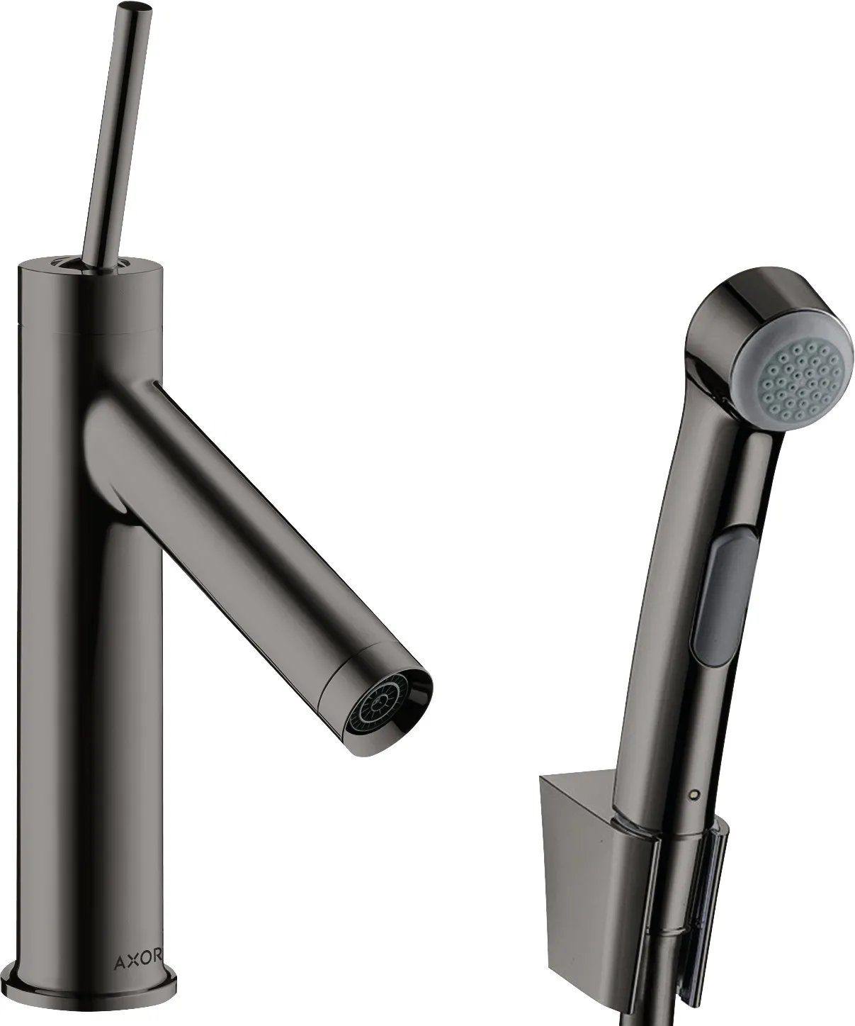AXOR Starck Single-lever basin mixer 90 with hygiene spray and shower hose 1.60 m