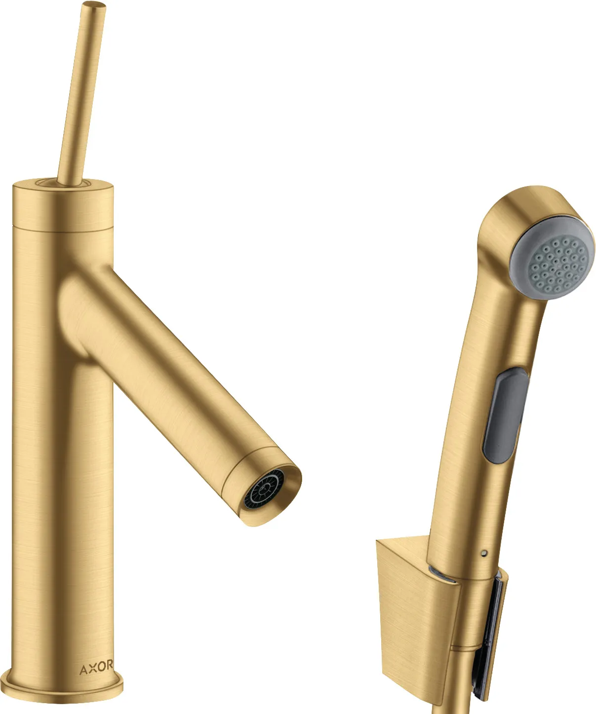 AXOR Starck Single-lever basin mixer 90 with hygiene spray and shower hose 1.60 m