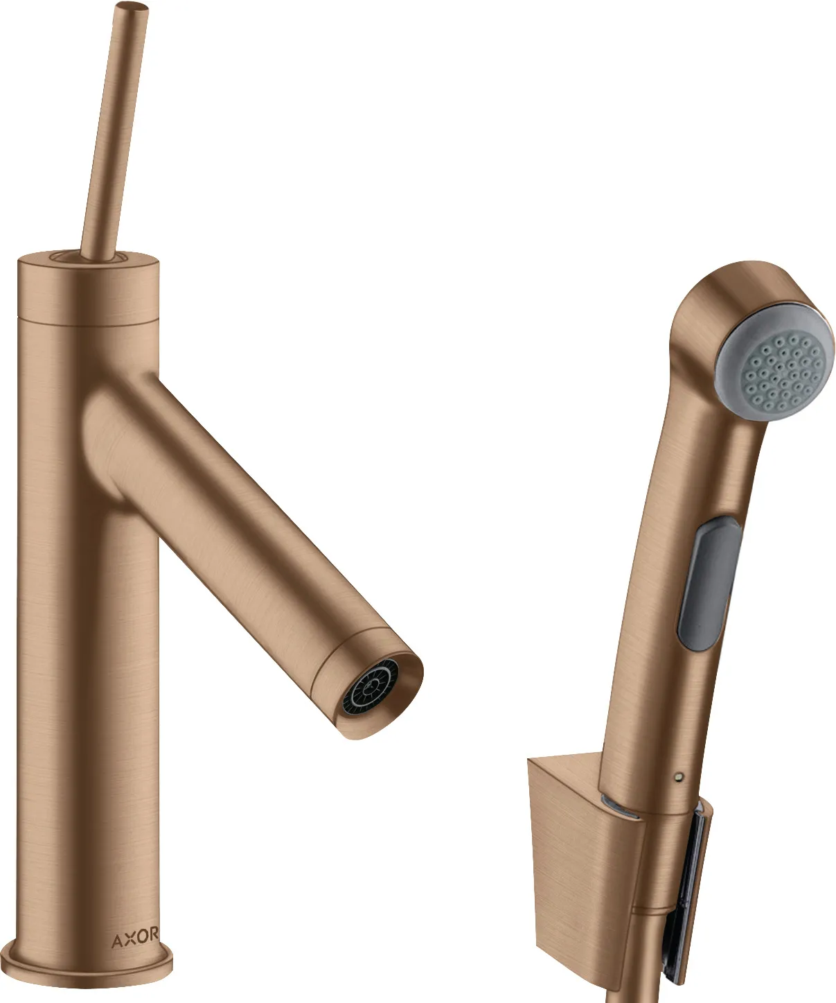 AXOR Starck Single-lever basin mixer 90 with hygiene spray and shower hose 1.60 m