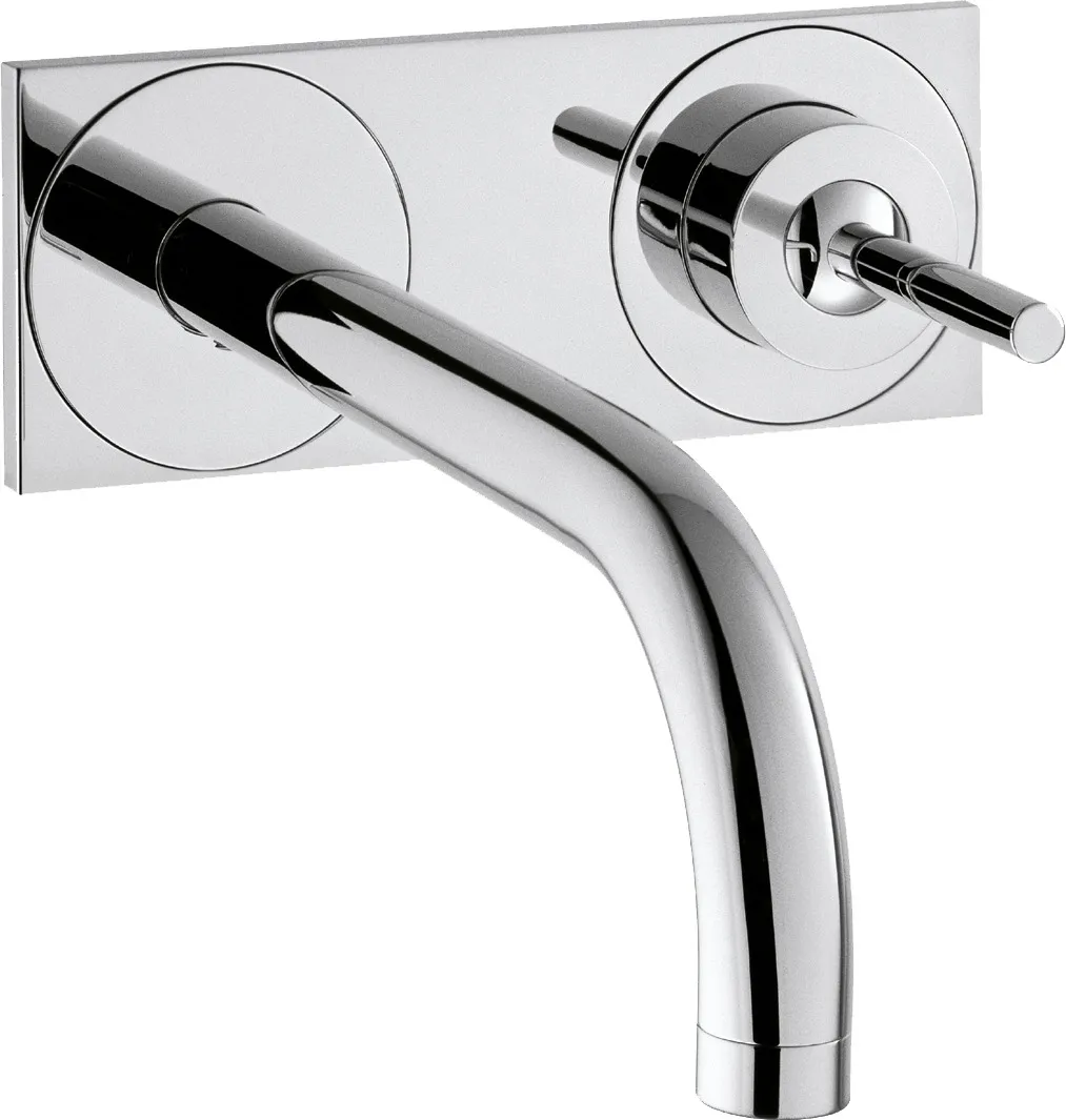 AXOR Uno Single-lever basin mixer for concealed installation, wall-mounted with spout 225 mm and plate