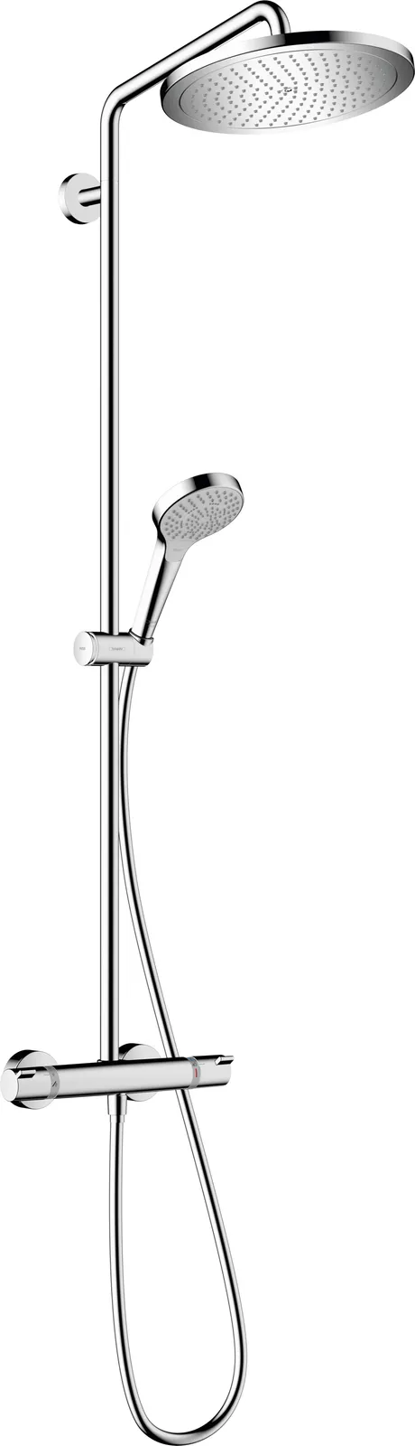 Croma Select S Showerpipe dush ustuni 280 1jet, termostat va tugmali sirpangʻich bilan