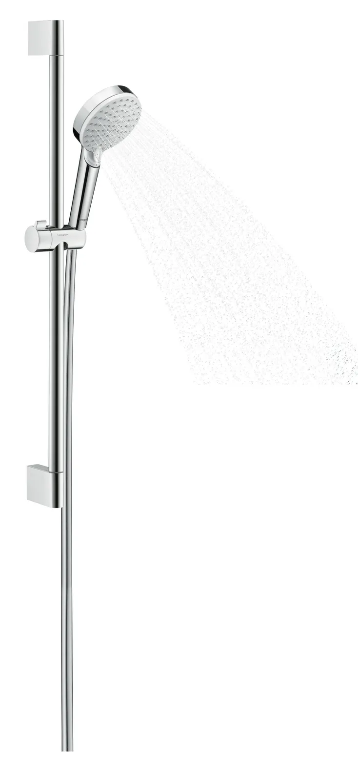 Crometta Exposed shower system Vario with Ecostat 1001 CL thermostat and shower bar 65 cm